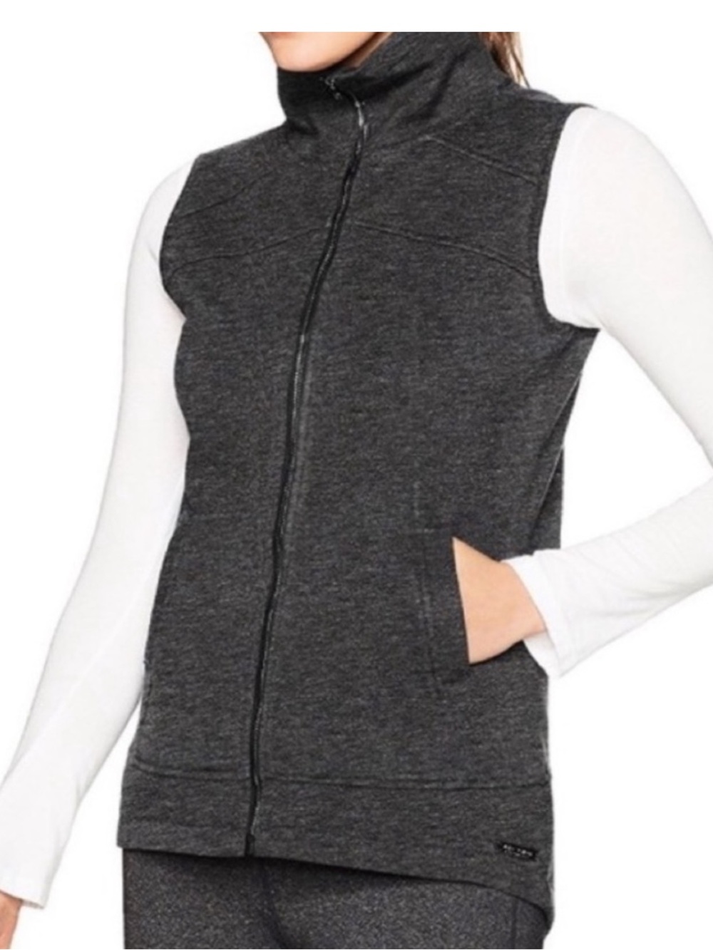 Betsey Johnson Performance Gray Zip-Up Vest Size S